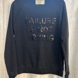 Spanx Black 'Failure Is Not Trying' Sequin Sweatshirt